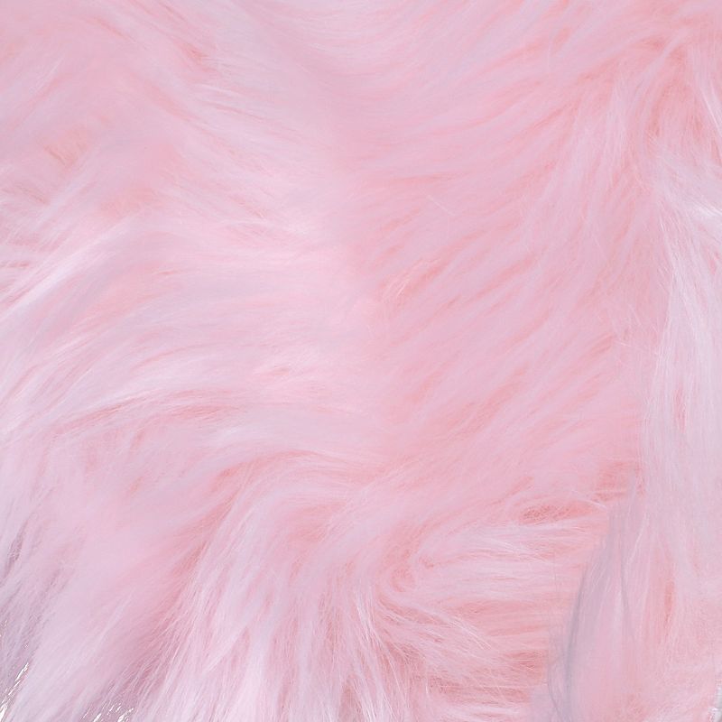 Walk on Me Faux Fur Super Soft 5 ft. Round Pink Area Rug