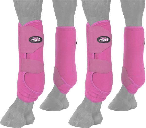 Tough-1 Extreme Vented Horse Sport Boots Set， Pink