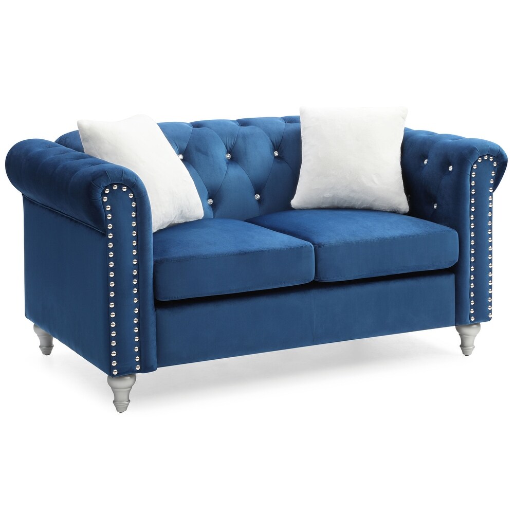 Raisa Microsuede Velvet Tufted Loveseat