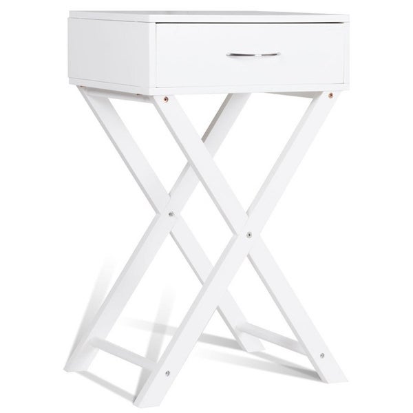 Design Sofa Side Table with X Shape Drawer for Living Room Bedroom