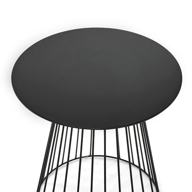 Element Round Side Table Black Adore Decor