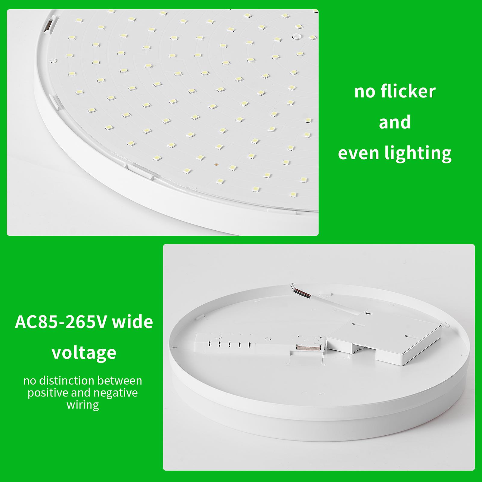 Leds Ceiling Light Flush Mounting 24w Round Ceiling Lamp For Kitchen Bedroom Hallway (6500-7000k White Light) No.201679