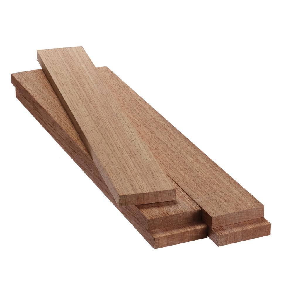 Swaner Hardwood 1 in. x 4 in. x 2 ft. FAS African Mahogany S4S Board (5-Pack) OL2321898