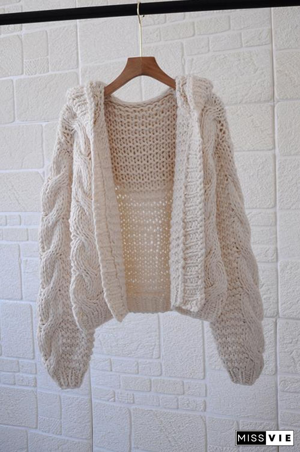 Knit Loose Hoodie Cardigan