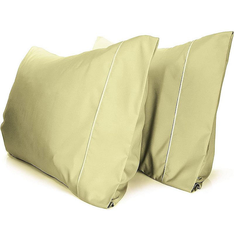 2PC Rayon From Ultra Soft Solid Performance Pillowcase Set - Luxclub