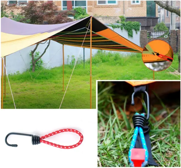 Bungee cord Hanger Rope with Wide Opening Hooks Camping Hiking