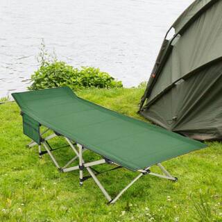 Alpulon Green Wide Foldable Camping Cot with Carrying Bag ZMWV070