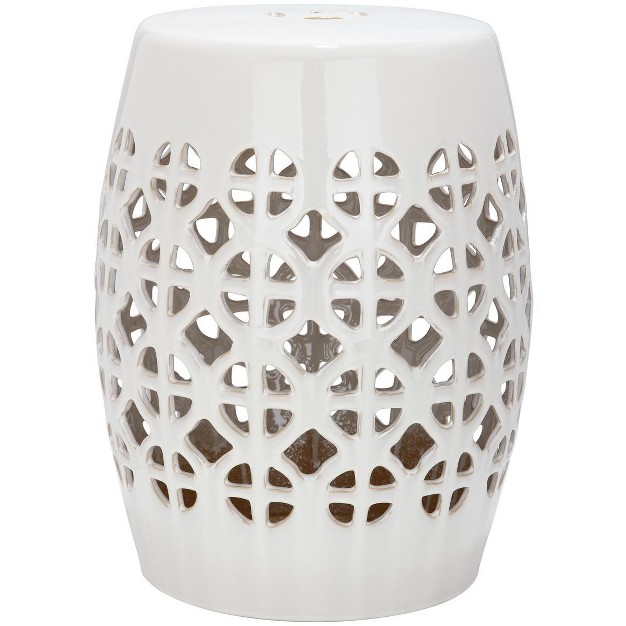 Circle Lattice Ceramic Garden Stool Safavieh