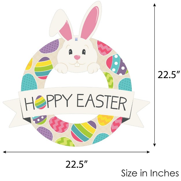 Big Dot Of Happiness Hippity Hoppity Outdoor Easter Bunny Party Decor Front Door Wreath