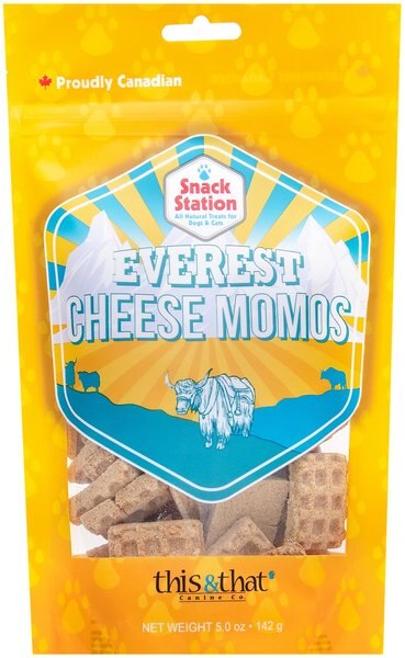 this and that Canine Company Snack Station Everest Cheese Momos Dehydrated Dog Treats， 5-oz bag