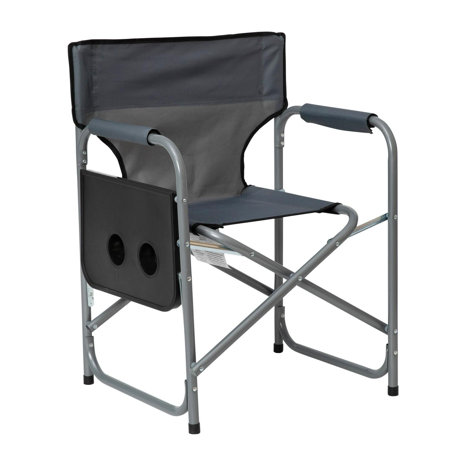 Flash Furniture Steel Camping Chair， Gray