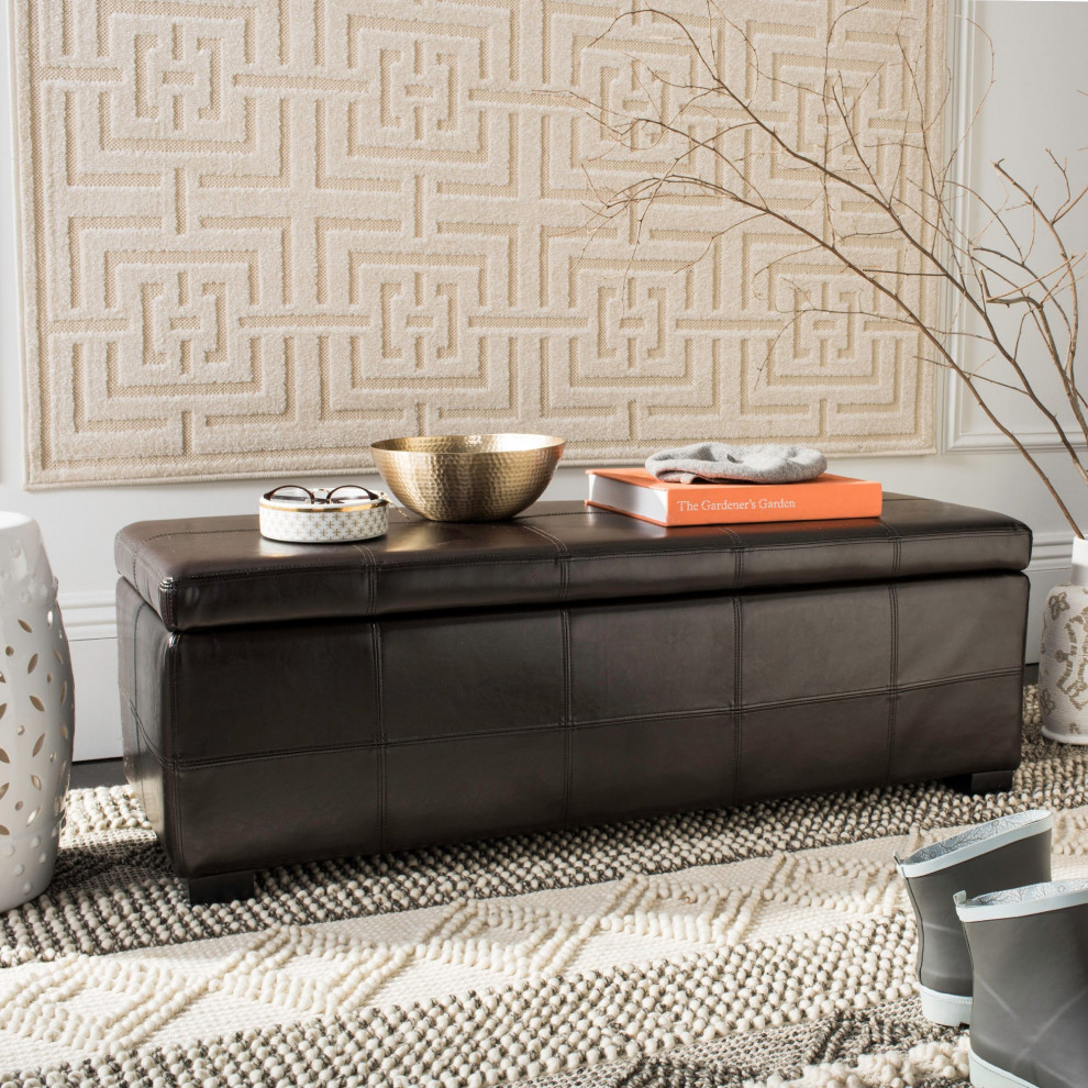 Large Storage Ottoman  Birch Wood Frame  ampAmple Inner Space   Transitional   Footstools And Ottomans   by Decor Love  Houzz