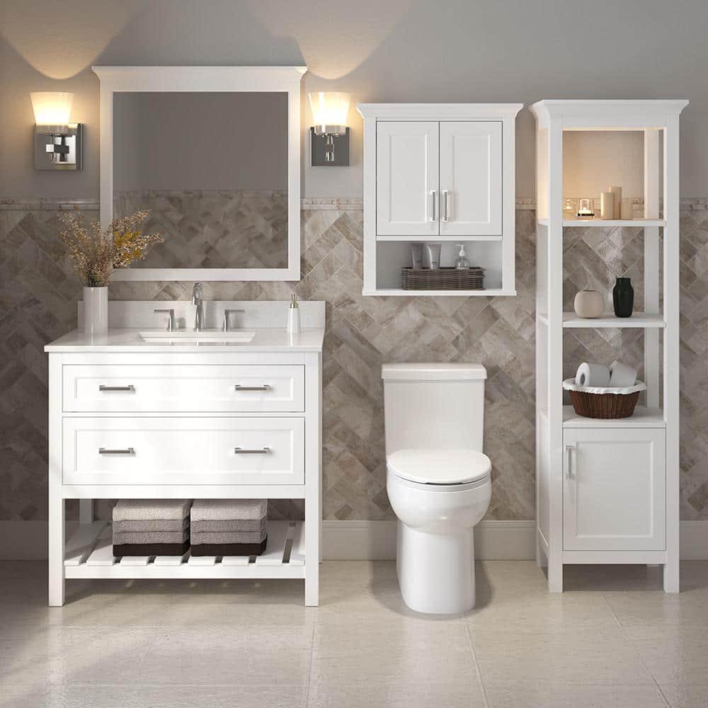 Foremost HollisLawson 24 in W x 8 in D x 28 in H Bathroom Storage Wall Cabinet in White