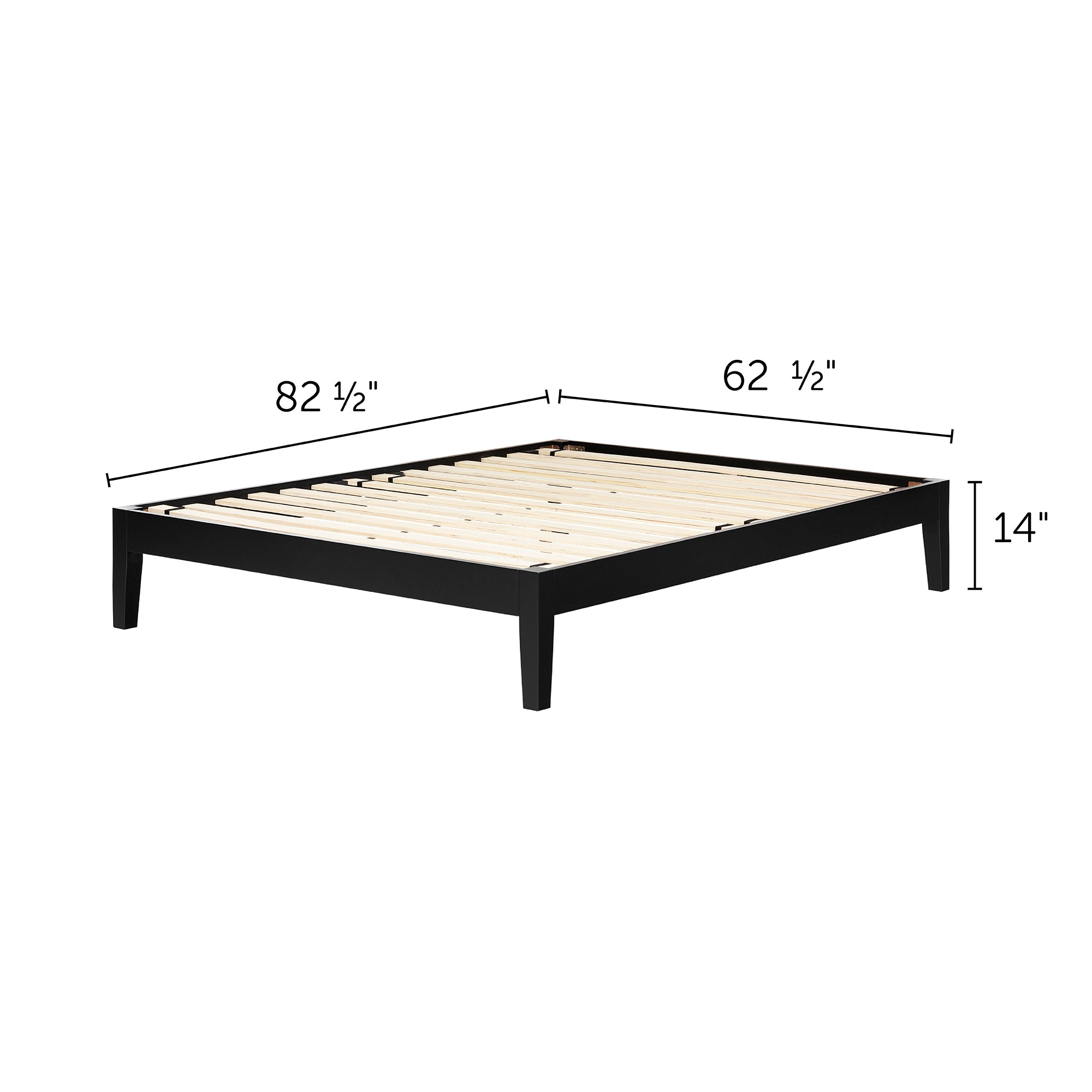 South Shore Vito Queen Platform Bed, Black