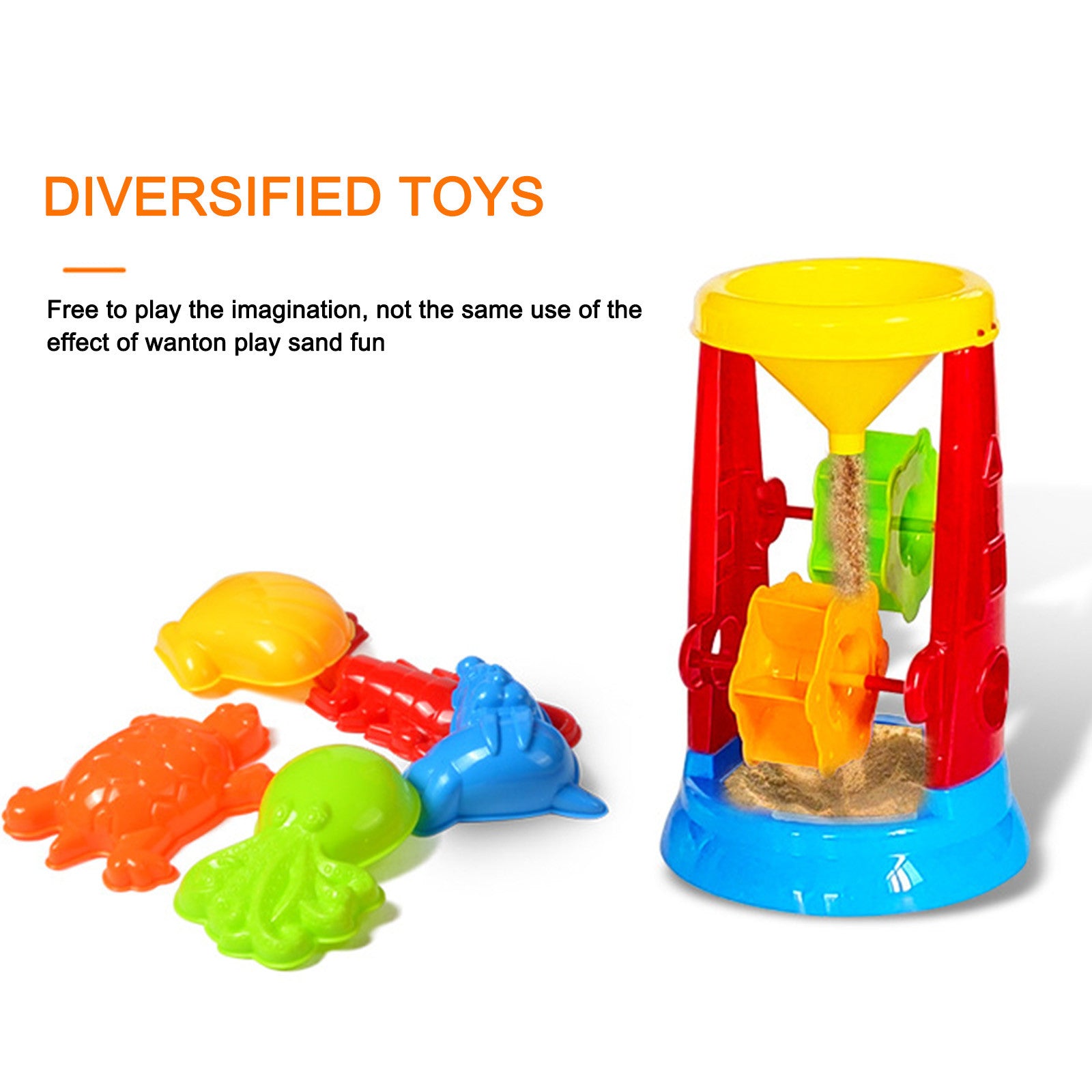 Beach Toy 9 Piece Beach Toy Sand Set Sand Play Sandpit Toy Summer Outdoor Toy Pool Toys For Toddlers 1-3 Abs As Shown