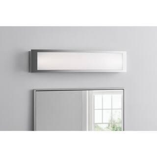 Hampton Bay Woodbury 24.02 in. Chrome LED Bathroom Vanity Light Bar with Frosted Acrylic Shade IQP1301LX-07CR