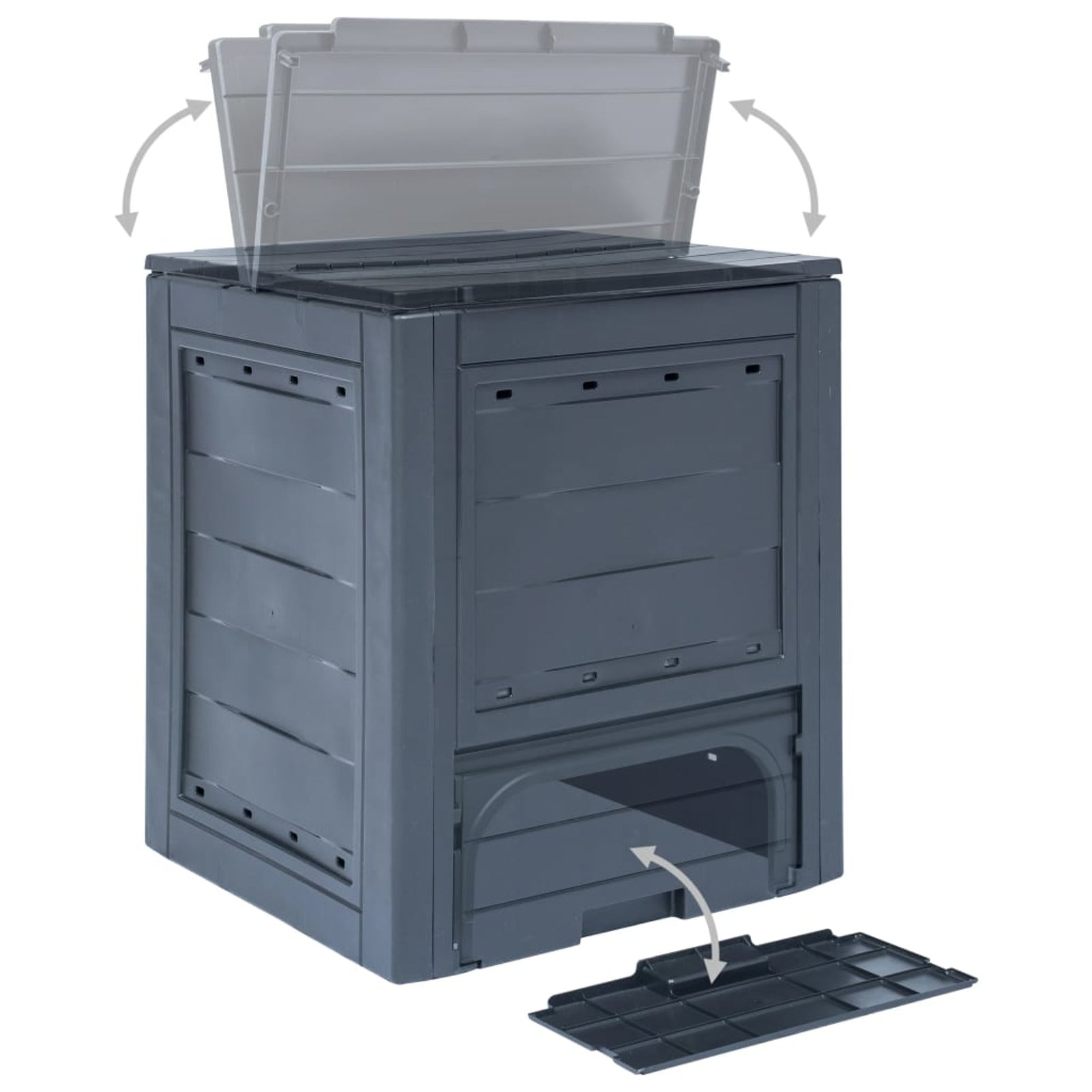 Andoer Garden Composters 3 pcs Gray 23.6"x23.6"x28.7" 206.1 gal