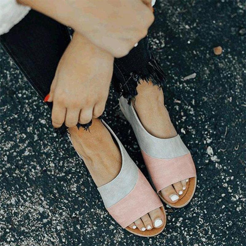 Women Daily Low Heel Panel Sandals