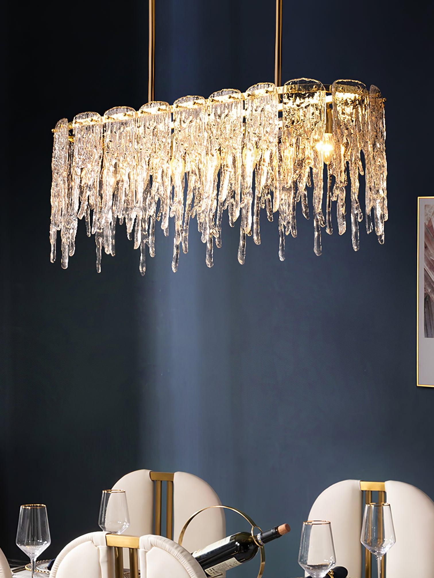 Rectangular Icicle Glass Chandelier