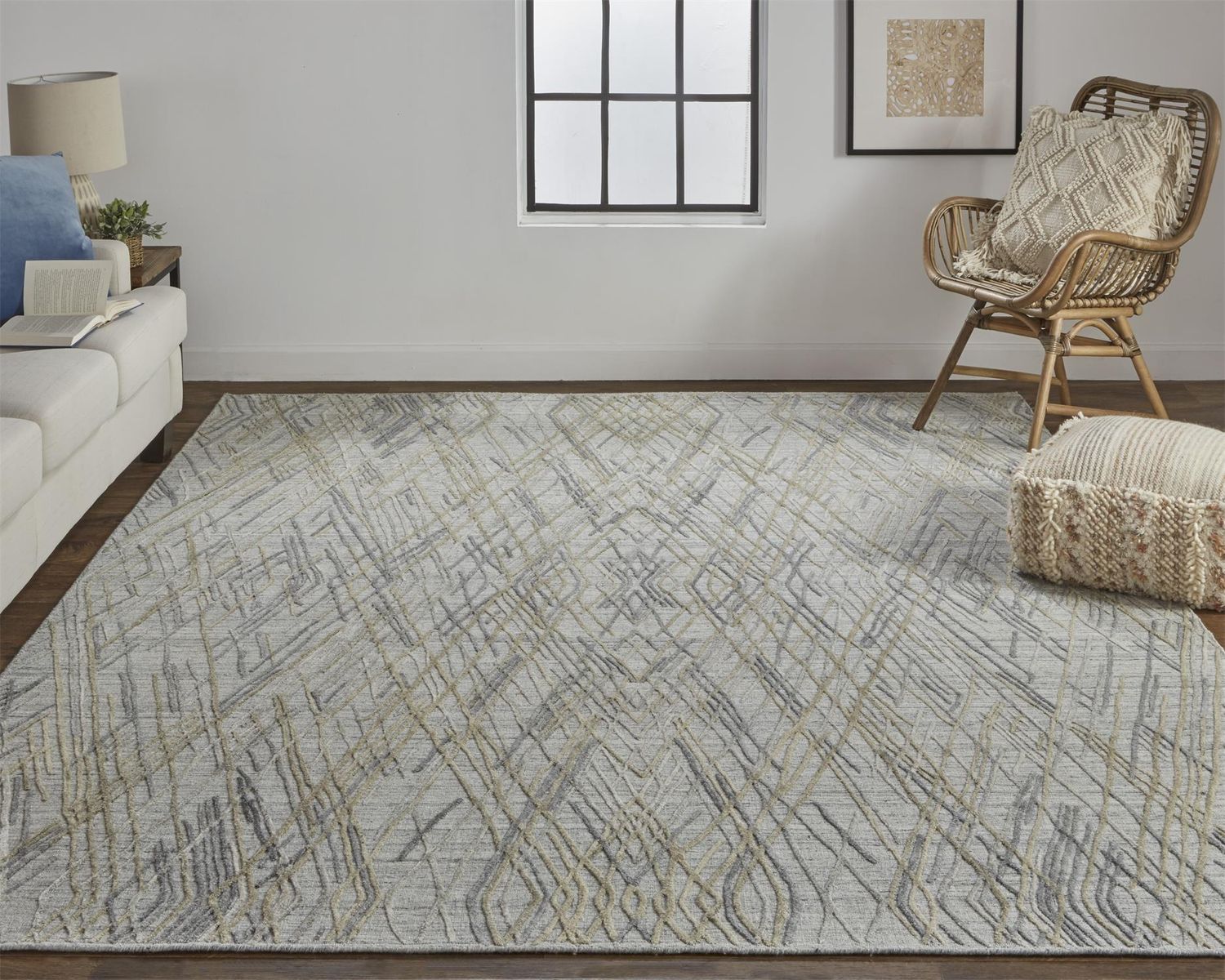 Huntley Hand Woven Gray and Taupe Rug by BD Fine