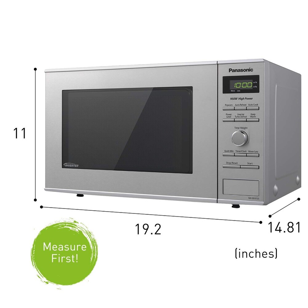 Microwave Oven NN SD372S Stainless Steel Countertop/Built In with Inverter Technology and Genius Sensor  0.8 Cu. Ft  950W