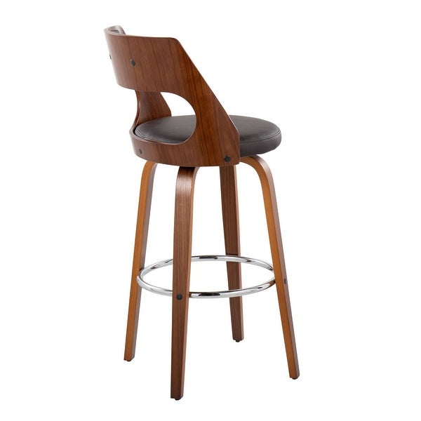 Lumisource Cecina Barstool with Swivel in Walnut and Brown -Set of 2 - 20