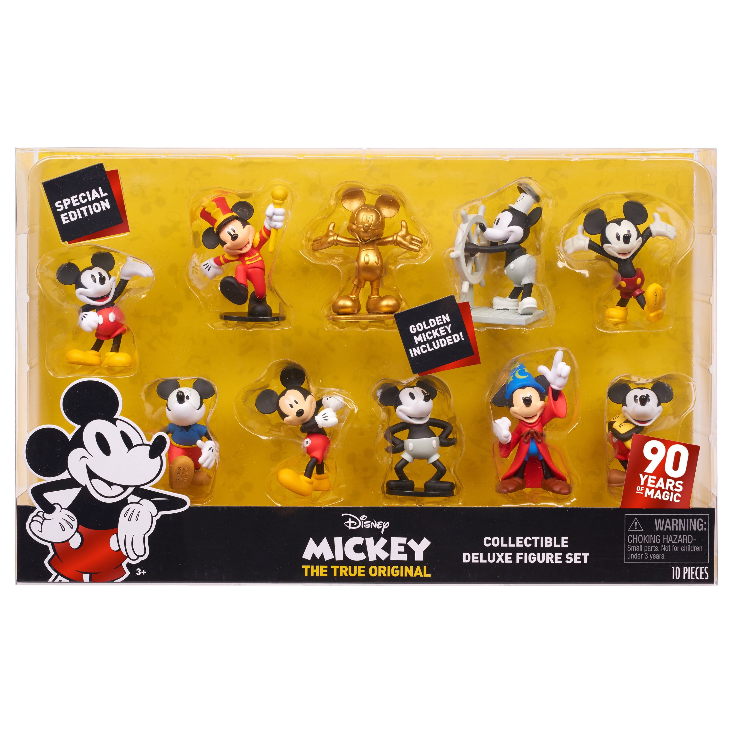 Mickey Mouse 90th Anniversary 10-Piece Collectible Figure Set，  Kids Toys for Ages 3 Up， Gifts and Presents