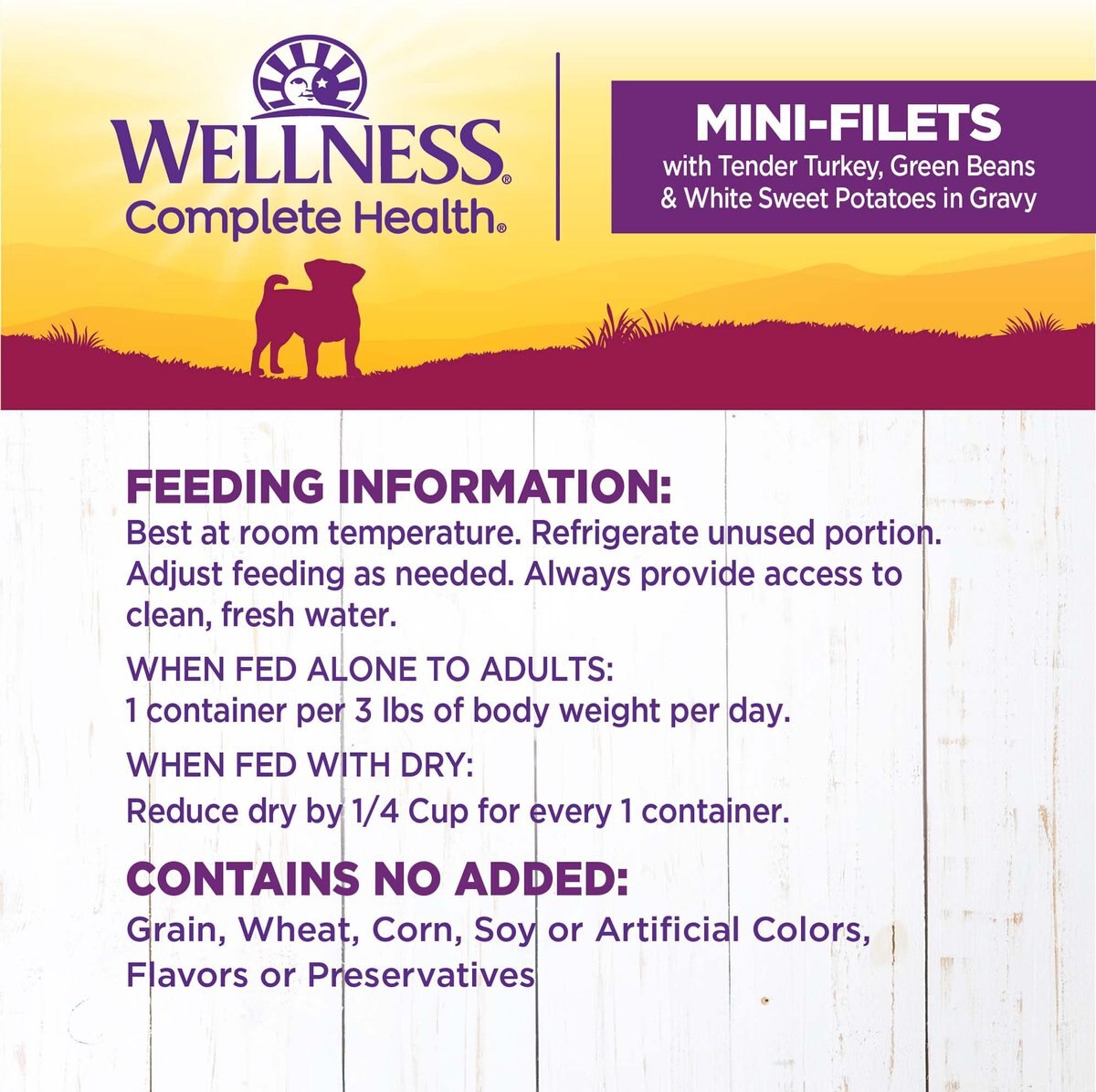 Wellness Petite Entrees Mini-Filets with Tender Turkey， Green Beans and White Sweet Potatoes in Gravy Grain-Free Wet Dog Food