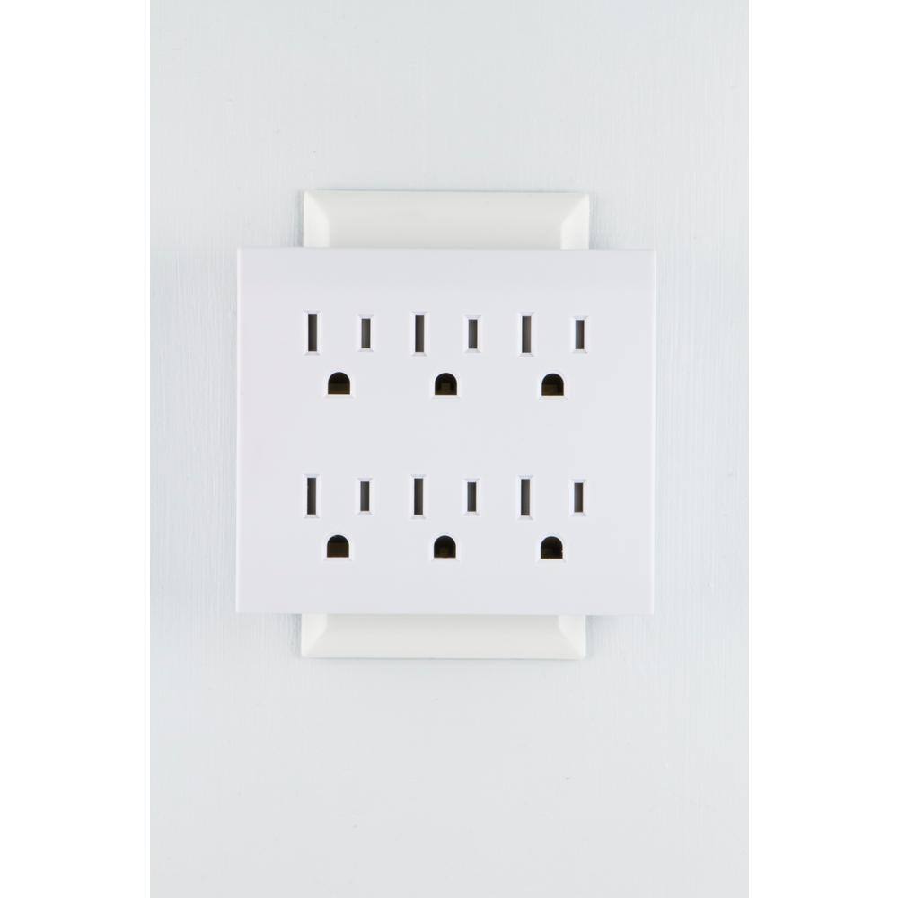 GE 6-Outlet Surge Protector Tap with Tamper Resistant White 37155