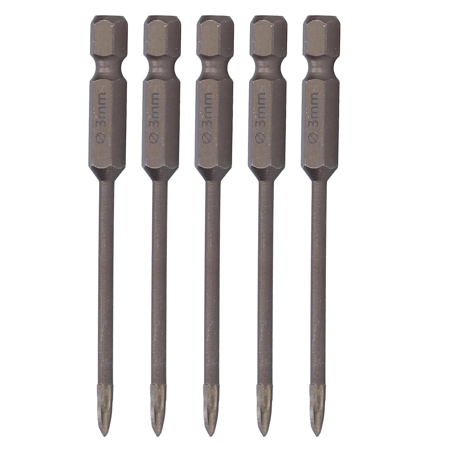 5pcs Cross Drill Bit 1/4in Hex Shank Tile Glass Ceramic Concrete Hole Opener Hard Alloy Tool3mm