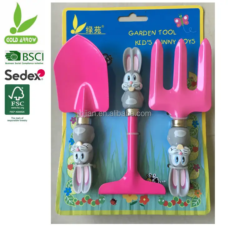 Outdoor children cartoon hand garden tool set 3pcs garden tools brush cutter