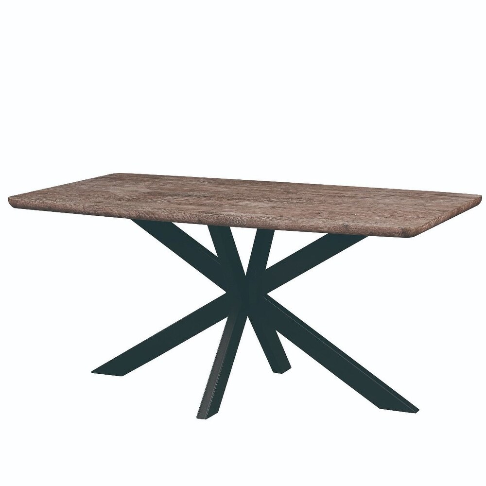 LeisureMod Ravenna X pedestal Rectangle Dining Table   63\