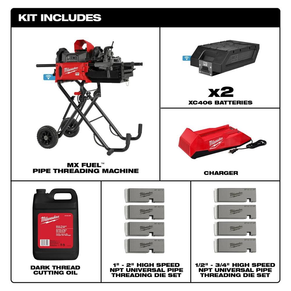 Milwaukee MX FUEL Pipe Threading Machine Kit MXF512-2XC from Milwaukee