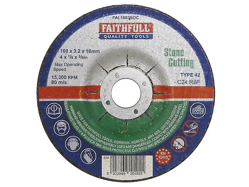 Faithfull Depressed Centre Stone Cut Off Disc 100 x 3.2 x 16mm FAI1003SDC