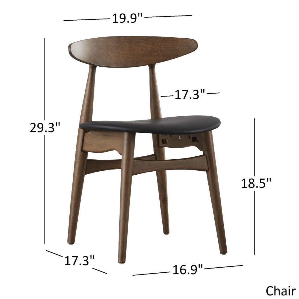 Nadine Dark Walnut Finish Glass Table Top Round Dining Set   Curved Back Chairs by iNSPIRE Q Modern