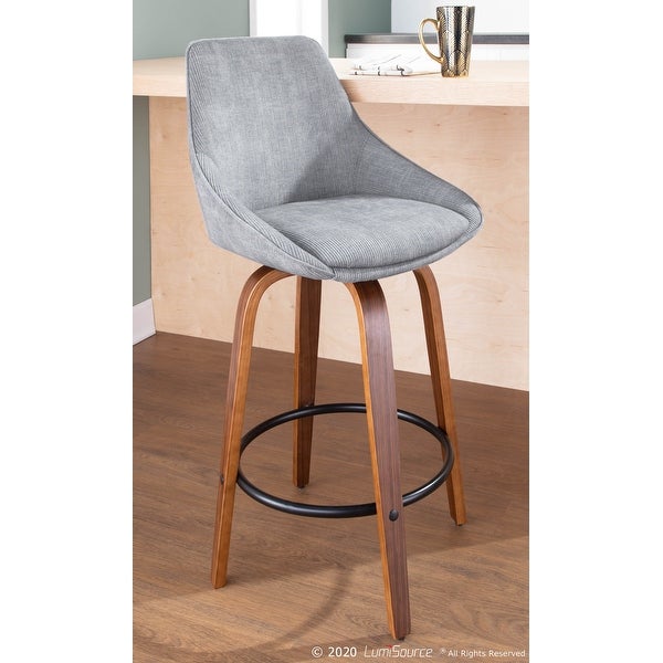 Carson Carrington Alba Corduroy Counter Stool with Black Round Footrest (Set of 2)