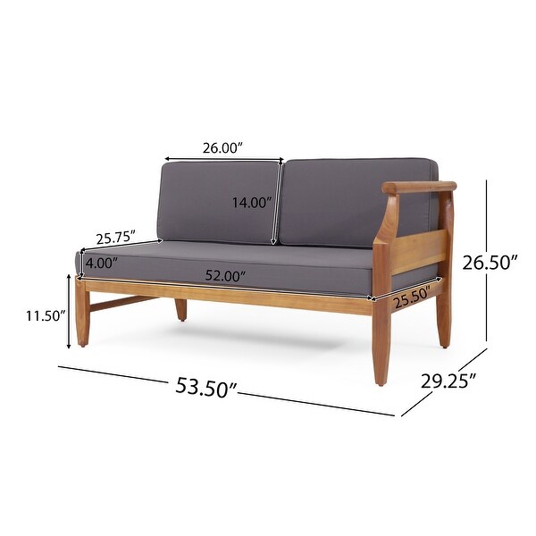 Aston Outdoor MidCentury Modern Acacia Wood Sectional Chat Set by Christopher Knight Home