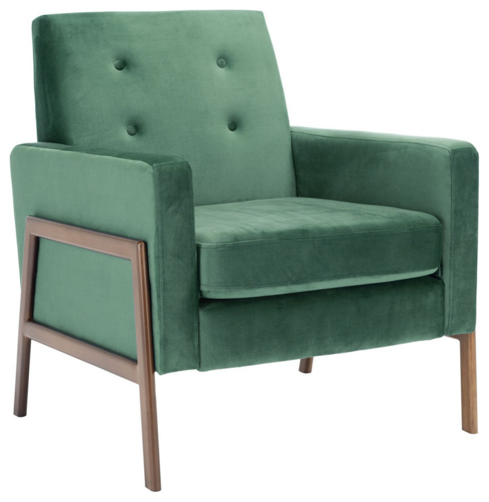 Donald Sofa Accent Chair Malachite Green Velvet   Midcentury   Armchairs And Accent Chairs   by V.S.D Furniture  Houzz