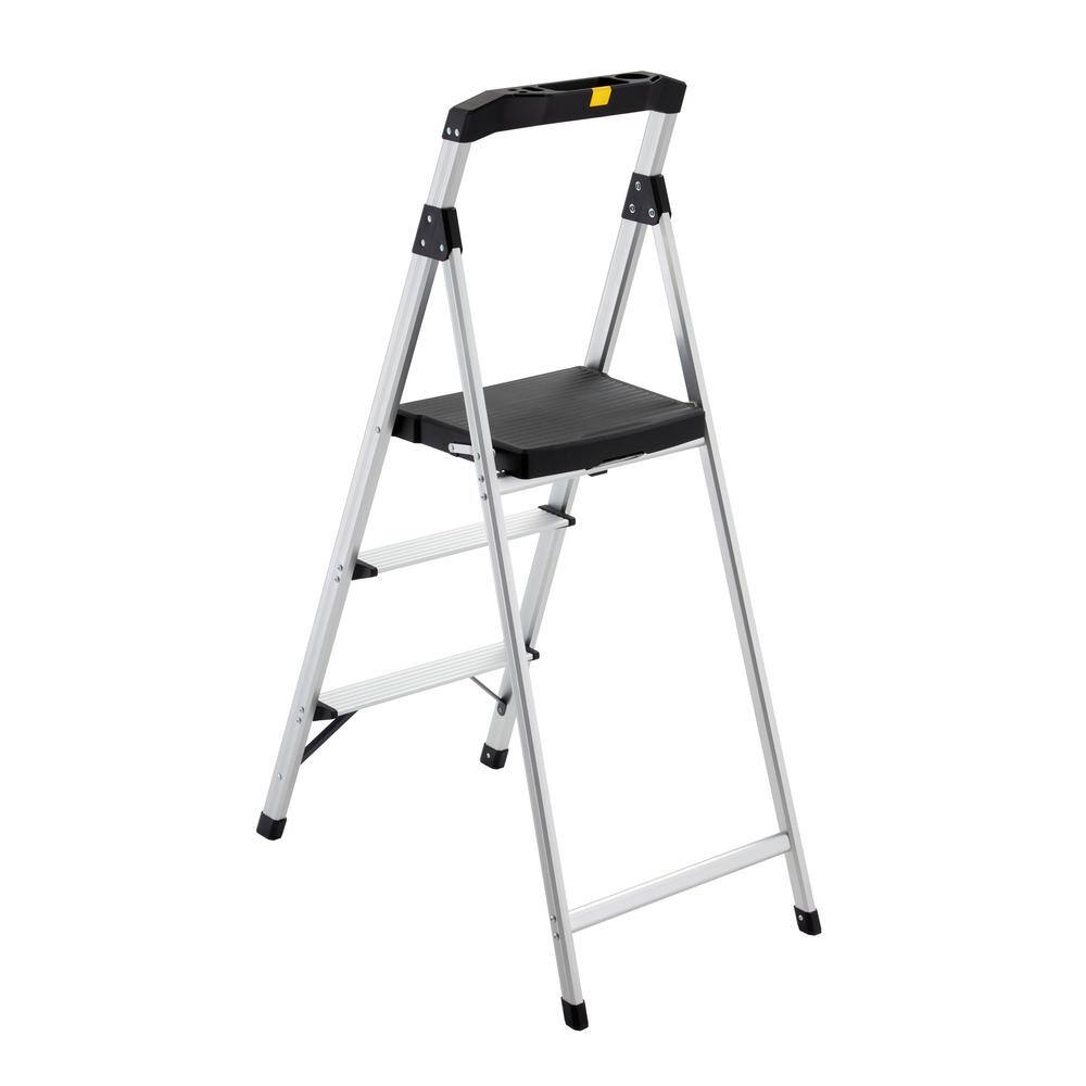 Gorilla Ladders 3-Step Aluminum Step Stool Ladder 250 lbs. Type I Duty Rating (9ft. Reach Height) GLA-3-2