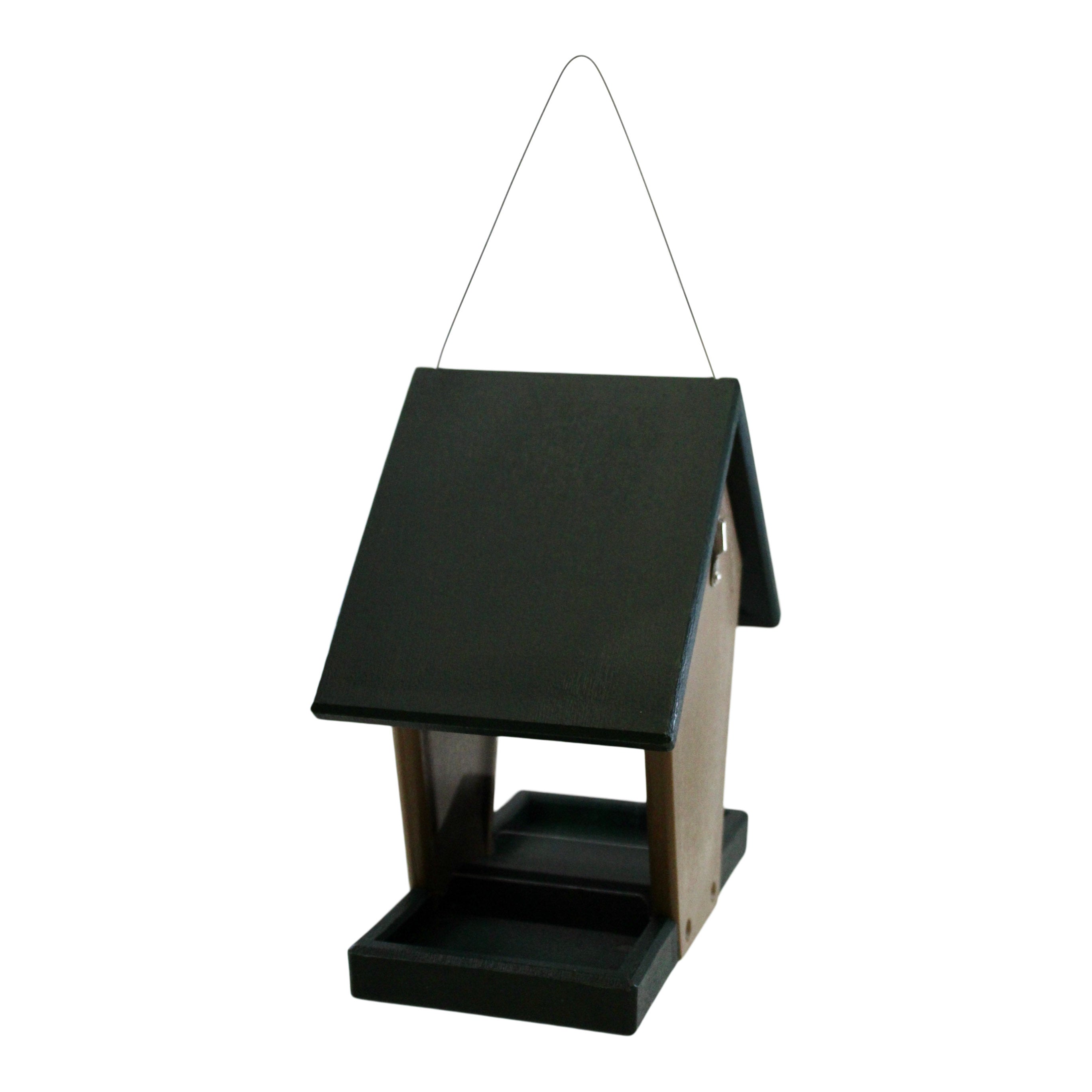 Songbird Essentials Hopper Feeder Recycled Plastic Wild Bird Feeder for Bird Seed， 6 Cup Capacity