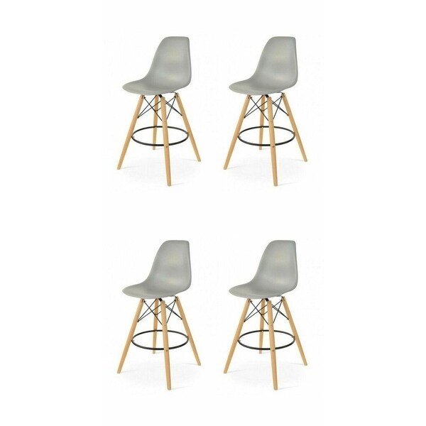 Adult Favourite Eiffel Style Plastic Stool - Wooden base(set of Four)