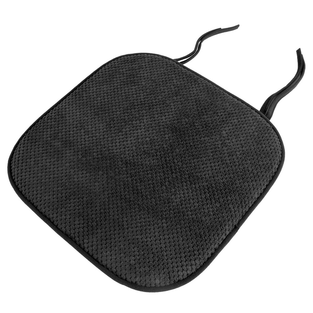 Memory Foam Chair Cushion   Machine Washable Pad with Nonslip Back by Lavish Home (Charcoal)