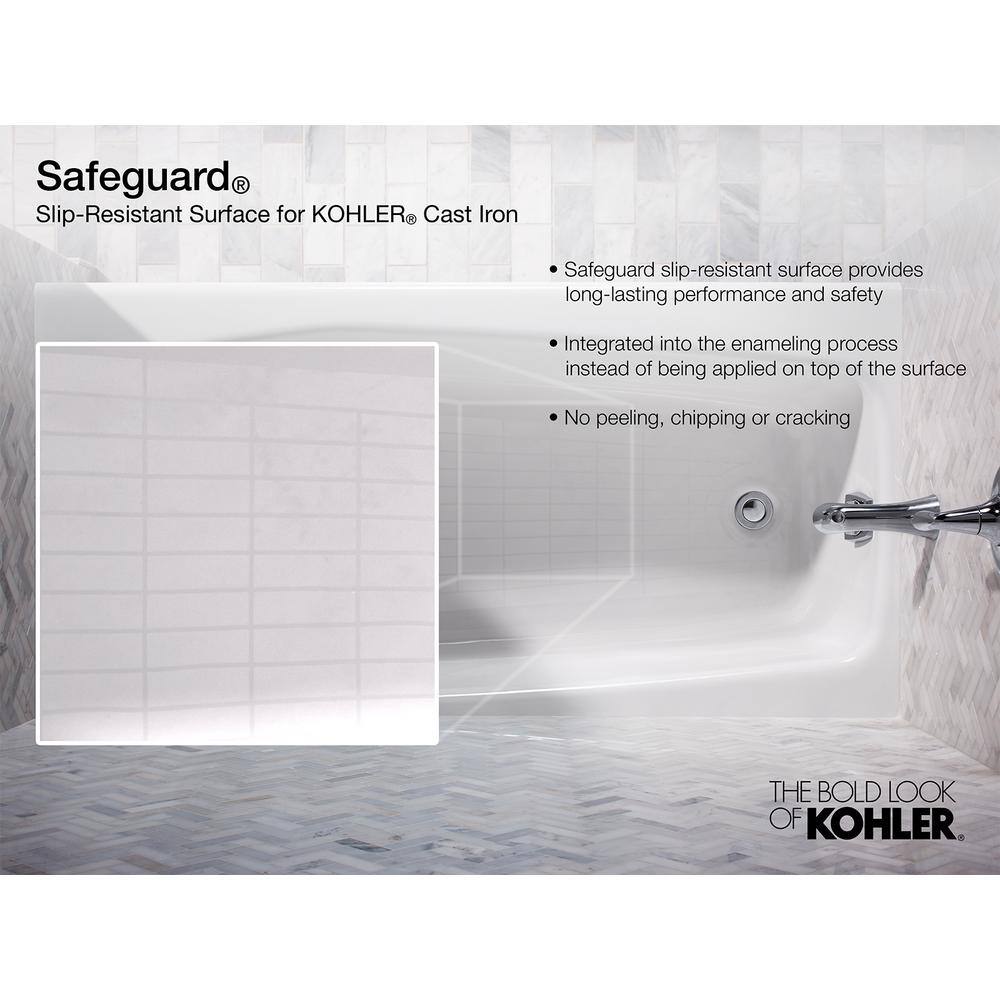 KOHLER Bellwether 60 in. x 32 in. Soaking Bathtub with Left-Hand Drain in White K-875-0