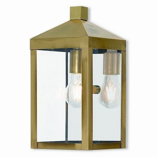 Livex Lighting Outdoor Wall Lantern 1 Light Antique Brass Shopping - The Best Deals on Outdoor Wall Lanterns | 22457419