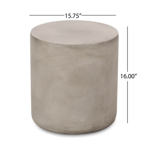 Lightweight Concrete Side Table with a Cylindrical Shape and Solid Structure