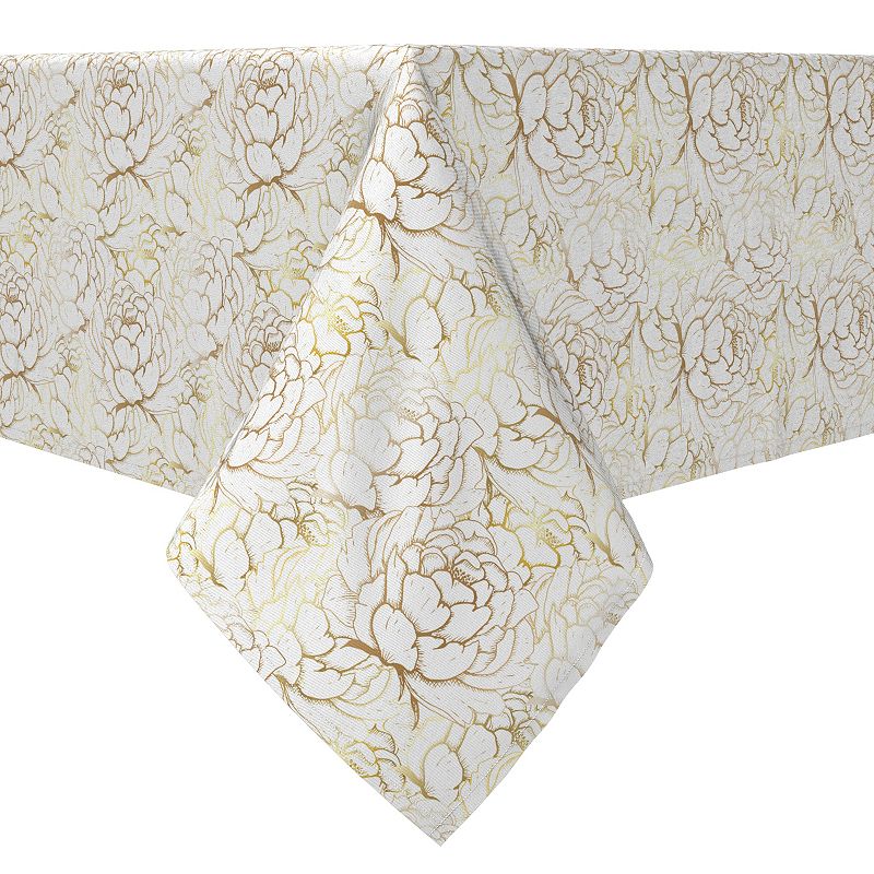 Rectangular Tablecloth， 100% Cotton， Golden Peony