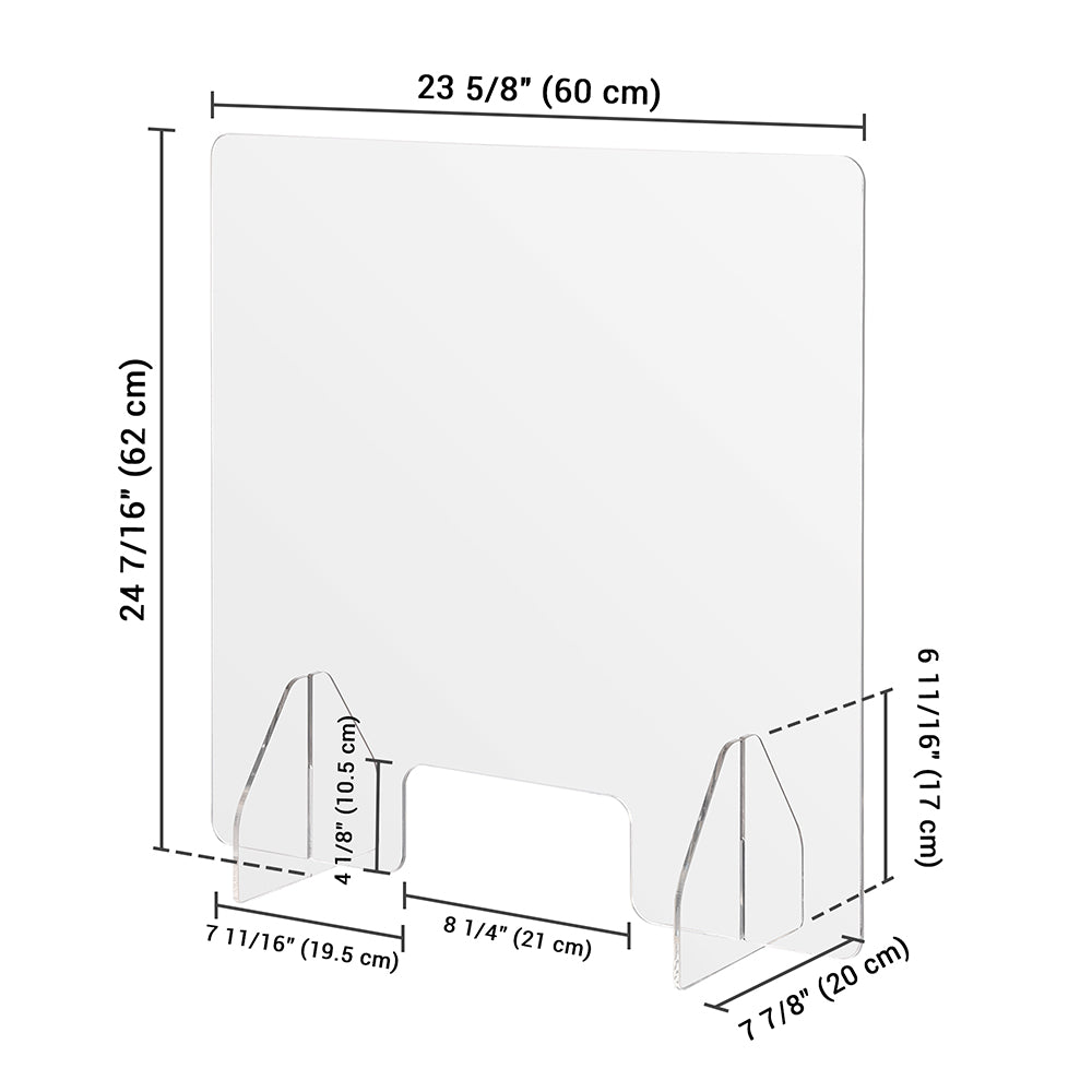 Yescom Sneeze Guards with Window Acrylic Desk Partitions 24x24