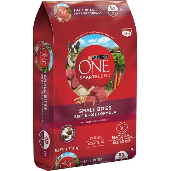 Purina One 31.1 lb Smartblend Small Bites Beef and Rice Dog Food