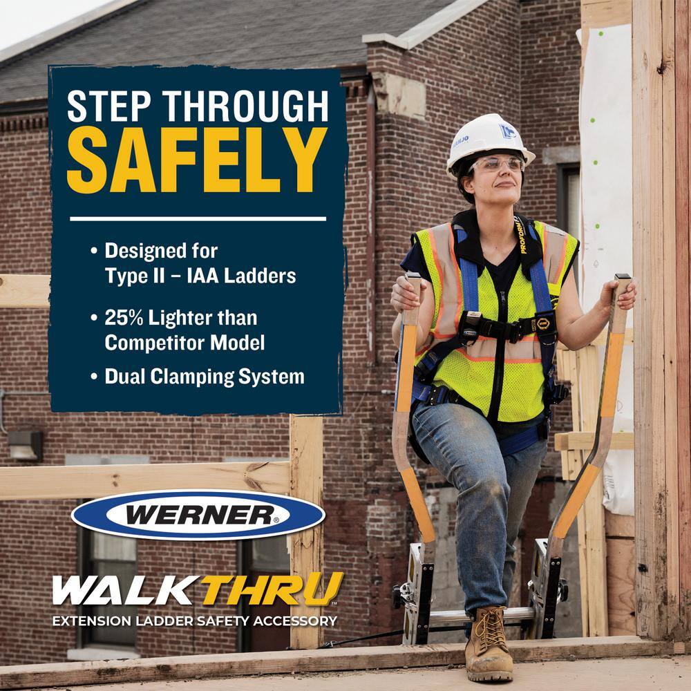 Werner WalkThru Ladder Extension Safety Accessory for Type II I IA IAA Ladders X300000