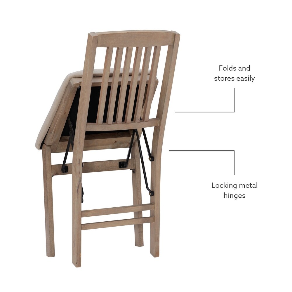 Lesvos Mission Grey Wash Folding Side Dining Chair (Set of 2)